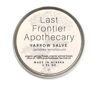 ALASKAN Wild Healing Yarrow Salve, 2 Ounce, Healing salve, Handmade, Wildcrafted, Achillea millefolium, made with Tea Tree Oil