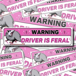 Pegatinas de advertencia, chica salvaje, pegatina de animales divertidos, pegatina de sátira