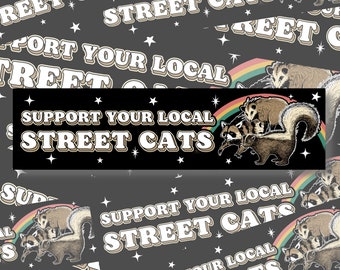 Weird Bumper Sticker, Cat Gift Mom, Cat Owner, Opossum Sticker