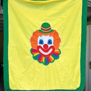 Vintage Rainbow Clown Baby Blanket