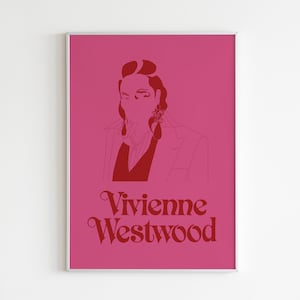Vivienne Westwood Poster / Art for Living Room / Trendy Art Print / Colourful Wall Art / Gallery Wall Art Print / Cute Pink Wall Art