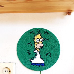 Homer Simpson Wall Art, homer in the bushes, Punch Needle Wall Hanging,Simpsons Decor, Best Friend Gift, Xmas Gift