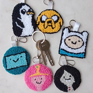Handmade Adventure Time Keychains: Finn, Jake, BMO, Gunter