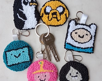 Handmade Adventure Time Keychains: Finn, Jake, BMO, Gunter