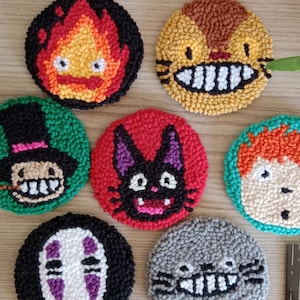 Punch Needle Car Coaster: Handmade Auto Interior Accessory