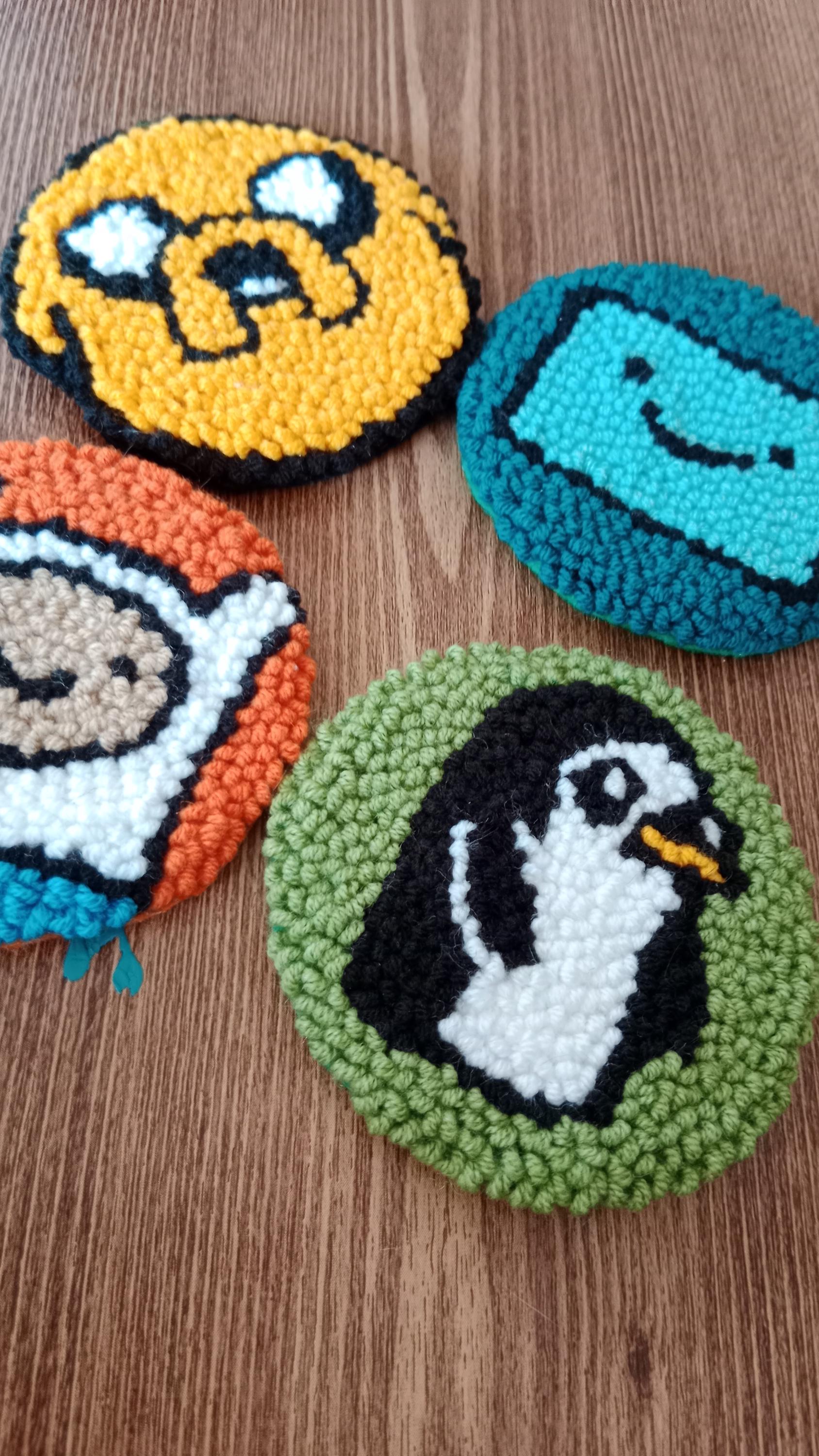Set di 6 sottobicchieri con motivo pinguino, per bevande