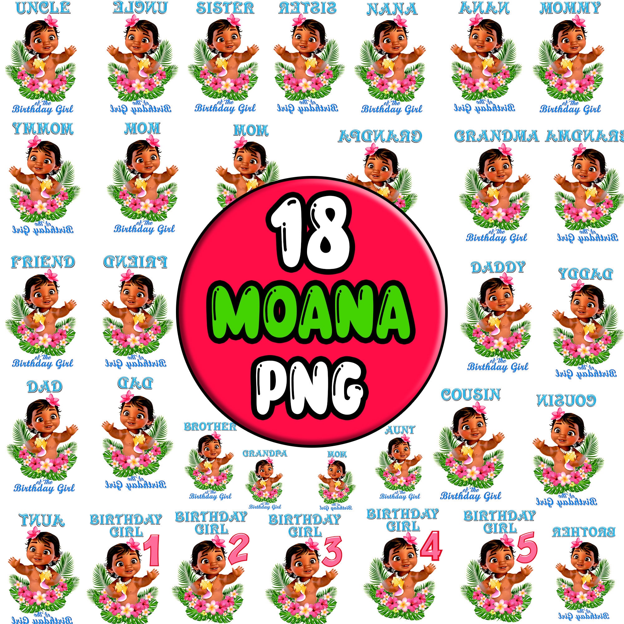 Primer cumpleaños de Moana, decoración de fiesta tropical, descarga instantánea de archivos SVG y PNG