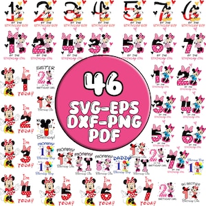 Birthday Girl Delight - Minnie Mouse SVG, PNG Bundle for 1st Birthday, Birthday Girl Bundle,  First Birthday