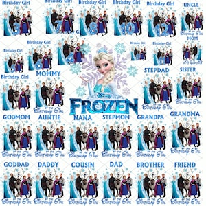 Frozen Birthday PNG Bundle | Princess Clipart for Party, Shirts & Decor | Birthday Girl, Birthday Girl Clipart, 10+ Princess Cliparts Frozen