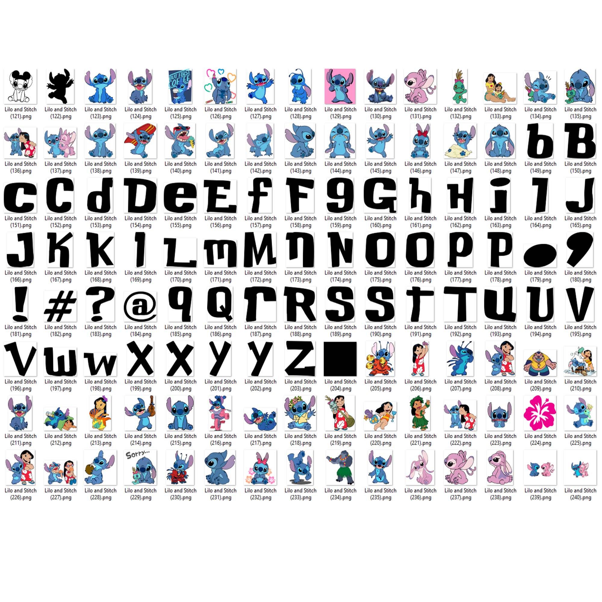 Stitch Cutable Lilo and Stitch SVG Clipart Bundle, Cricut Silhouette Cuttable (digital ...