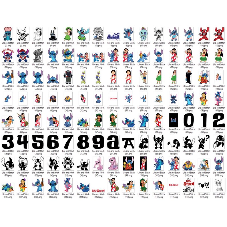 Stitch Cutable Lilo and Stitch SVG Clipart Bundle, Cricut Silhouette Cuttable (digital ...