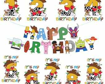 Toy Story PNG Bundle, Toy Story Clipart, Woody Buzz Lightyear Characters, Toy Story Birthday Party Decor, Instant Digital Download