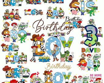 Toy Story Birthday PNG & SVG Bundle – Buzz Lightyear Clipart, Party Font, Game Day Shirt Design, Printable Toy Story Clipart Set Png