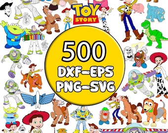 Mega Bundle SVG e PNG di Toy Story: Buzz Lightyear, Woody Clipart, progetti fai da te per compleanni, magliette e lavori artigianali, design per magliette di Toy Story