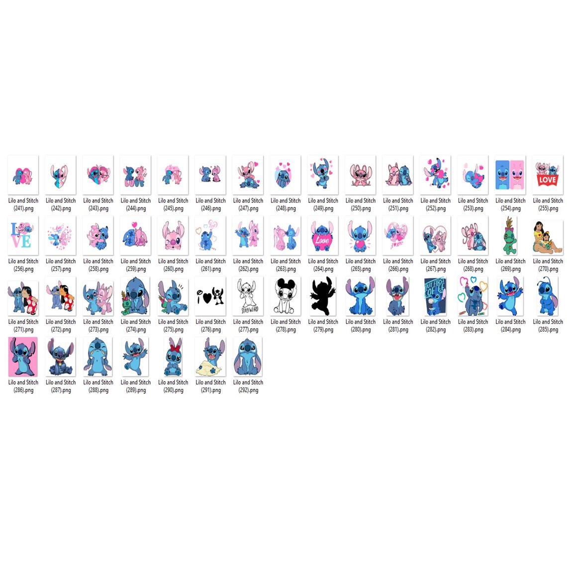 Stitch Cutable Lilo and Stitch SVG Clipart Bundle, Cricut Silhouette Cuttable (digital ...