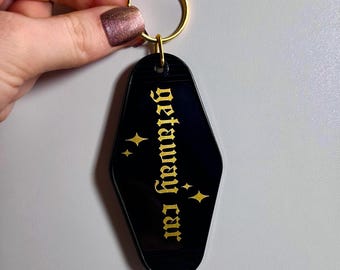 Getaway Car Motel Keychain Taylor Inspired Reputation Era Aesthetic Vintage Key Tag TS Merch Fan Gift