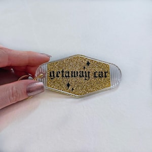 Getaway Car Gold Motel Keychain | TS Inspired | Reputation Era Aesthetic | Vintage Key Tag | TS Merch