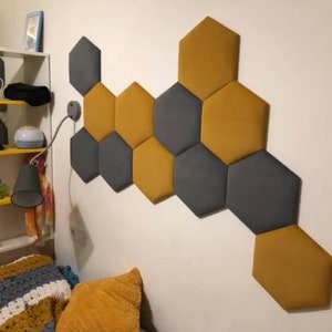 Panneaux muraux rembourrés à pare-chocs souples rembourrage mural souple et panneaux rembourrés, panneau de tête, panneau mural hexagonal, coussin mural, panneaux muraux à coussinets image 3