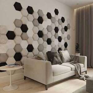 Panneaux muraux rembourrés à pare-chocs souples rembourrage mural souple et panneaux rembourrés, panneau de tête, panneau mural hexagonal, coussin mural, panneaux muraux à coussinets image 2