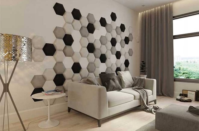 Panneaux muraux rembourrés à pare-chocs souples rembourrage mural souple et panneaux rembourrés, panneau de tête, panneau mural hexagonal, coussin mural, panneaux muraux à coussinets image 2