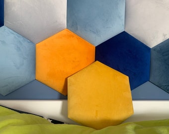 CUALQUIER COLOR Paneles de pared de parachoques blandos tapizados (acolchado de pared suave), tableros acolchados, panel de cabecera, panel de pared hexagonal, cojín de pared, paneles de pared con almohadilla