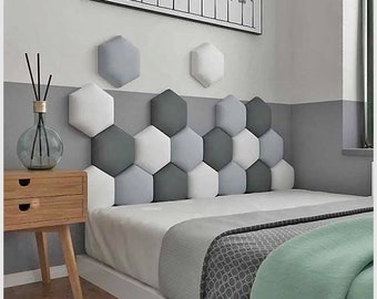 Hurdle Upholstered wall panels in various colors Modern bed headboard, Fence like panels for masters or nursery Baby room padded