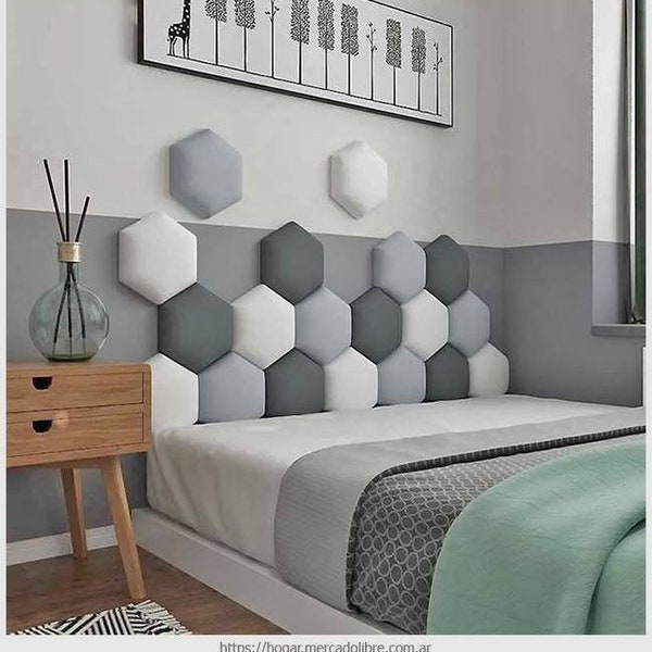 Horde Gestoffeerde wandpanelen in diverse kleuren Modern bedhoofdbord, Hekachtige panelen voor meesters of kinderkamer Babykamer opgevuld