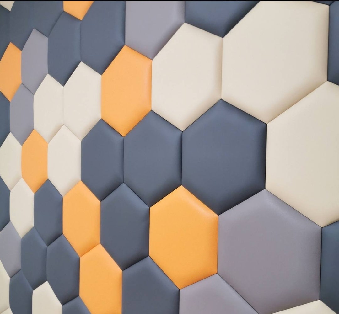 Upholstered Soft Bumper Wall Panels Soft Wall Padding and Padded Boards, Head Panel, Hexagon