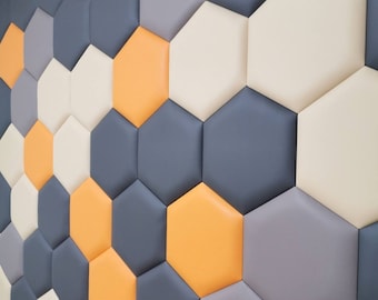 Paneles de pared de parachoques blandos tapizados (acolchado de pared suave) y tableros acolchados, panel de cabecera, panel de pared hexagonal, cojín de pared, paneles de pared con almohadilla