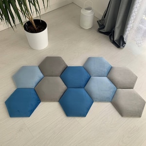 Upholstered soft bumper wall panels soft wall padding and padded boards, head panel, hexagon wall panel, wall cushion, pad wall panels zdjęcie 1