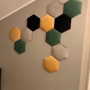 Upholstered soft bumper wall panels soft wall padding and padded boards, head panel, hexagon wall panel, wall cushion, pad wall panels zdjęcie 2