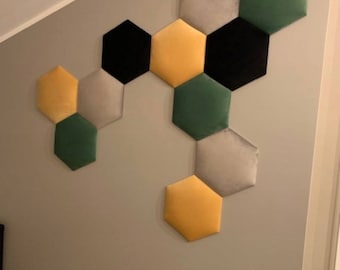 Paneles de pared de parachoques blandos tapizados (acolchado de pared suave) y tableros acolchados, panel de cabecera, panel de pared hexagonal, cojín de pared, paneles de pared con almohadilla