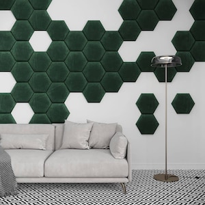 Upholstered soft bumper wall panels soft wall padding and padded boards, head panel, hexagon wall panel, wall cushion, pad wall panels image 2