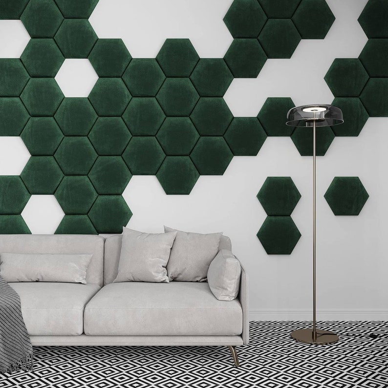 Upholstered soft bumper wall panels soft wall padding and padded boards, head panel, hexagon wall panel, wall cushion, pad wall panels image 2