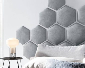 ANY COLOUR Upholstered soft bumper wall panels (soft wall padding) padded boards, head panel,hexagon wall panel,wall cushion,pad wall panels
