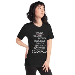 Scorpio Zodiac T-Shirt | Positive Acronym Affirmation Tee | Astrology Gift