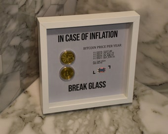 Bitcoin Pop Art - In Case of Emergency Break Glass, Home Office Decor, Man Cave Wall Art, Crypto Currency 3D Wall Hanging, Gift For Him