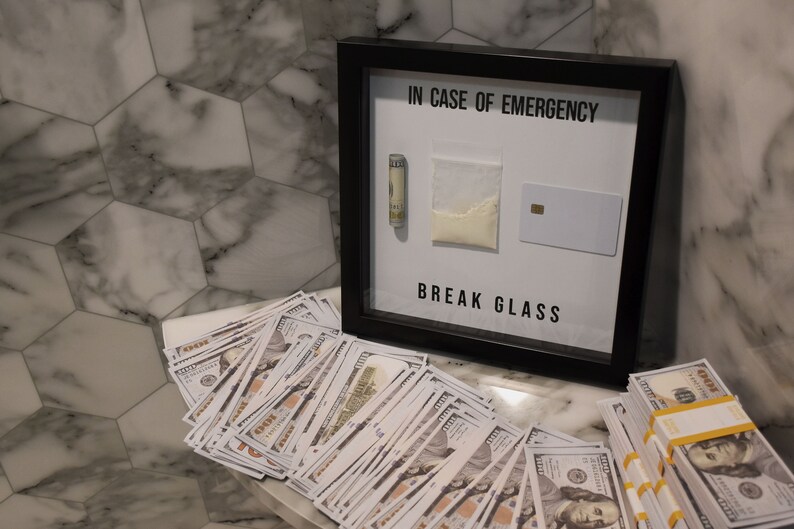 In Case of Emergency Break Glass Coke Art Canvas Wall Decoration Fun