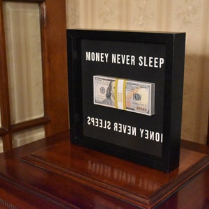 Money Never Sleeps Motivational Wall Art Canvas Wall Decoration Fun ...