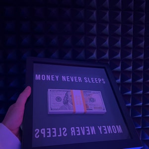 Money Never Sleeps Motivational Wall Art Canvas Wall Decoration Fun ...