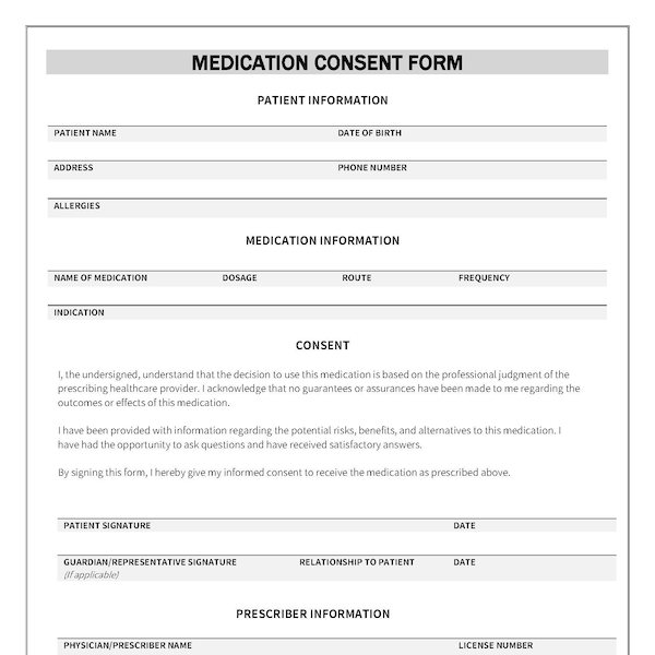 Medication Consent Form