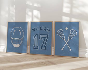 Benutzerdefinierte Lacrosse Wand Kunst Druck Set: Bearbeitbare Canva Vorlage und druckbarer sofortiger digitaler Download