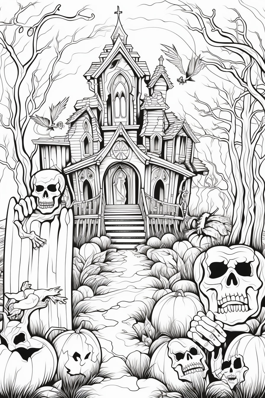 Halloween Coloring Book for Adults - Etsy