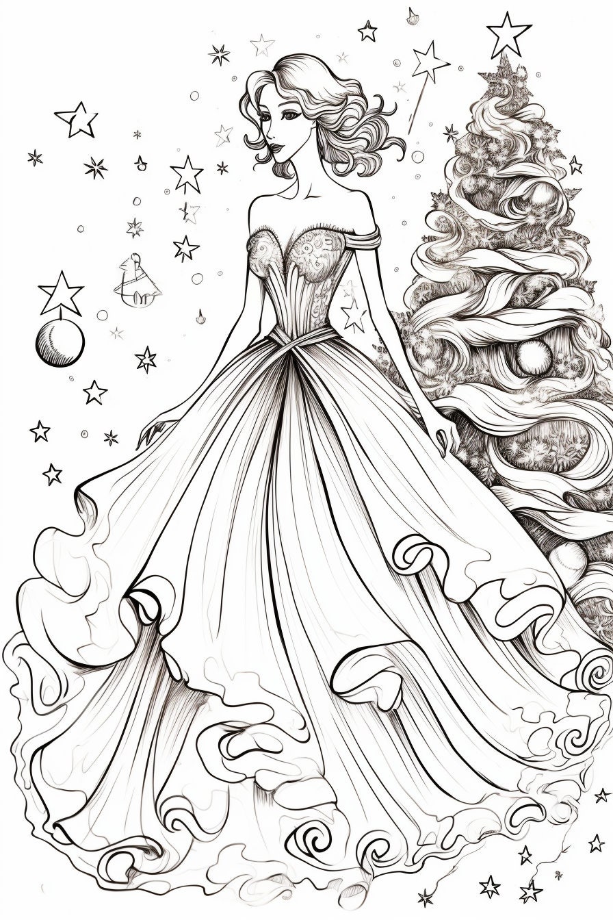 christmas dress coloring pages Jasmine - Disney Christmas by Paola-Tosca on DeviantArt