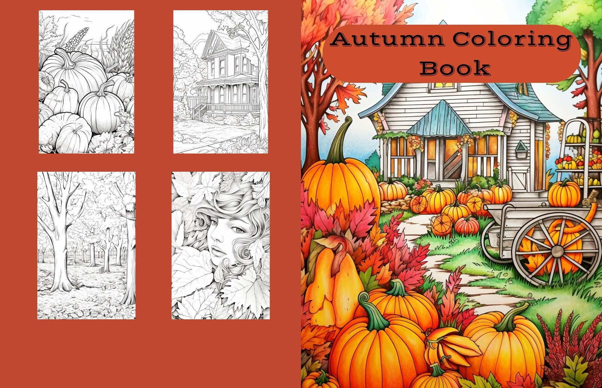 Autumn Coloring Book - Etsy