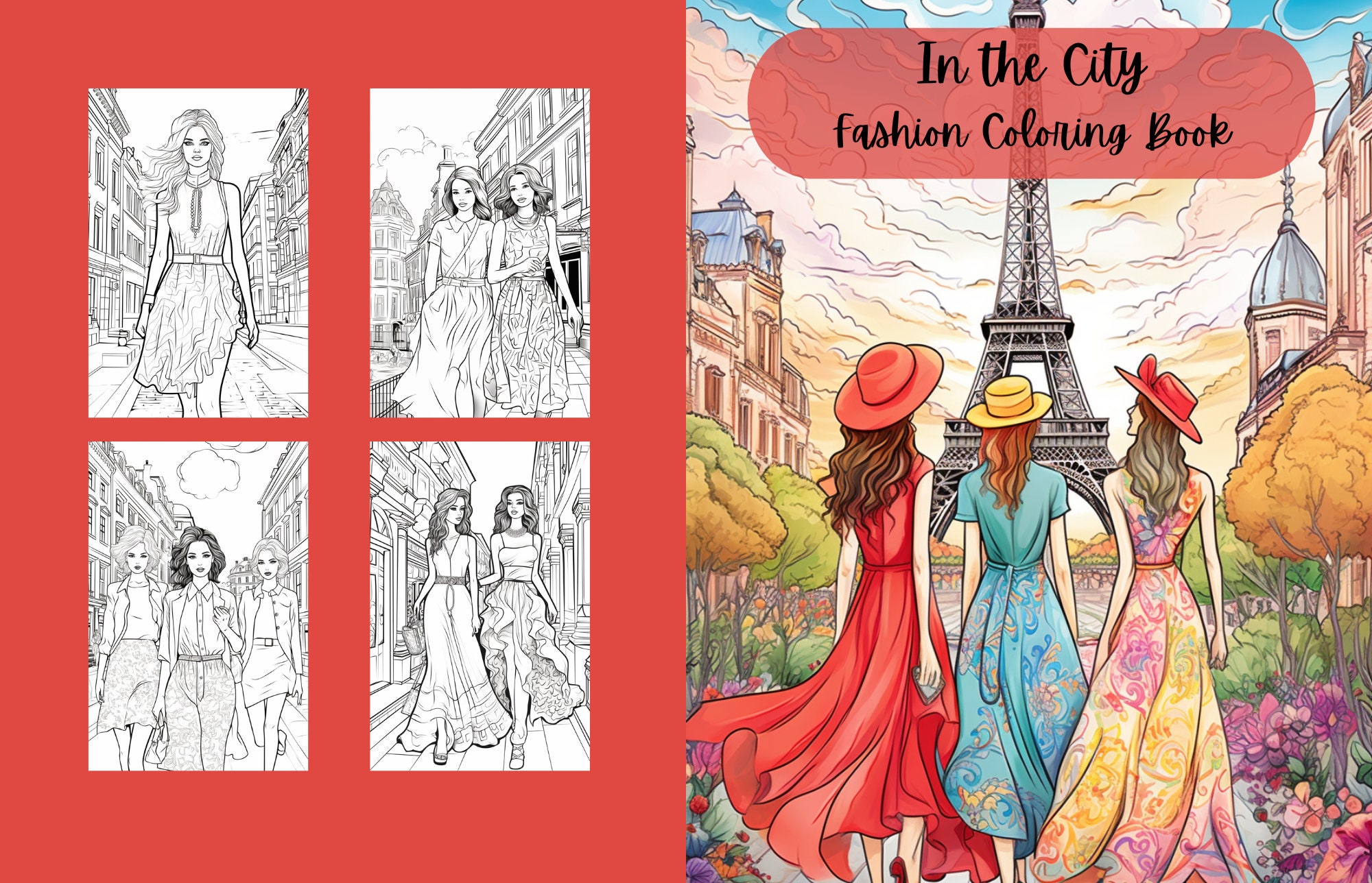 In the City: A Fashion Coloring Book - Etsy