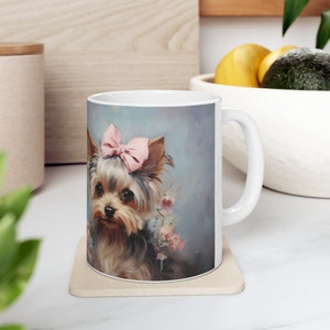 11 Unzen Becher - Ein Yorkie ist eine Teetasse voller Freude - Yorkie Becher aus Keramik - Rundum-Design