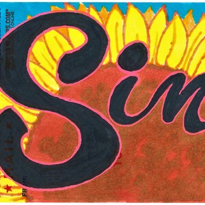 Sunflower Sin slap label 228