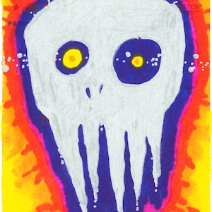 Silver Skull slap label 228