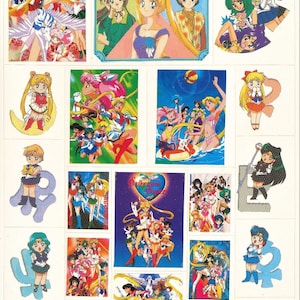 Feuille d&#39;autocollants vintage Sailor Moon #C19
